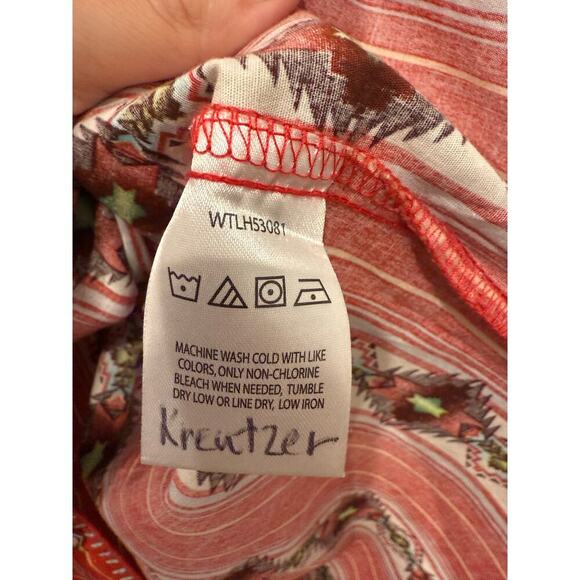 Wrangler‎ Retro Western Red Southwestern Aztec Snap Shirt Women's Medium - Picture 5 of 11